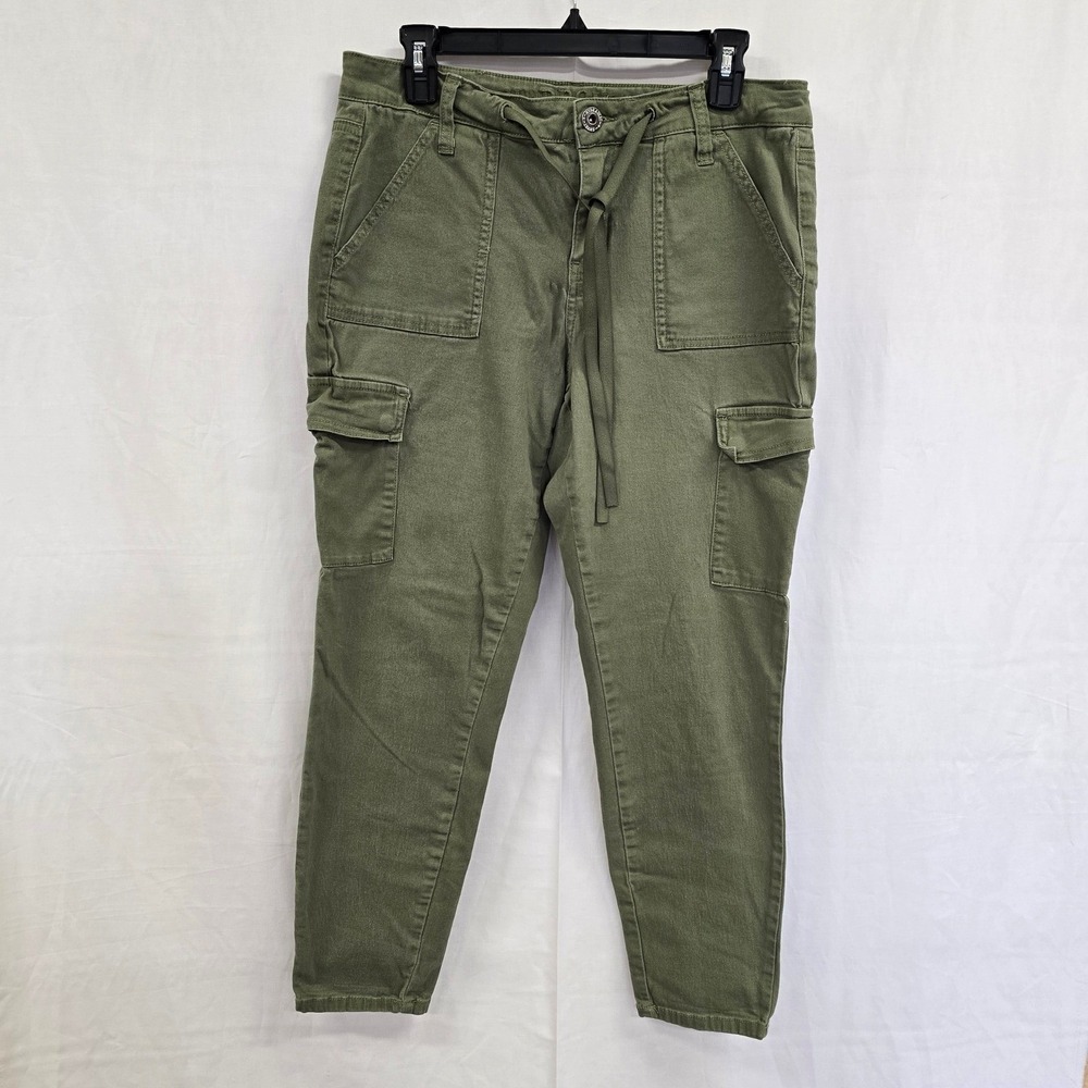 Hydraulic Nolita Cargo Pants Women Olive Green Drawstring Utility Slim Leg Sz 12